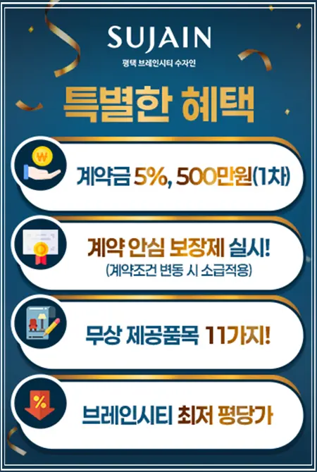 평택 브레인시티 수자인 계약조건