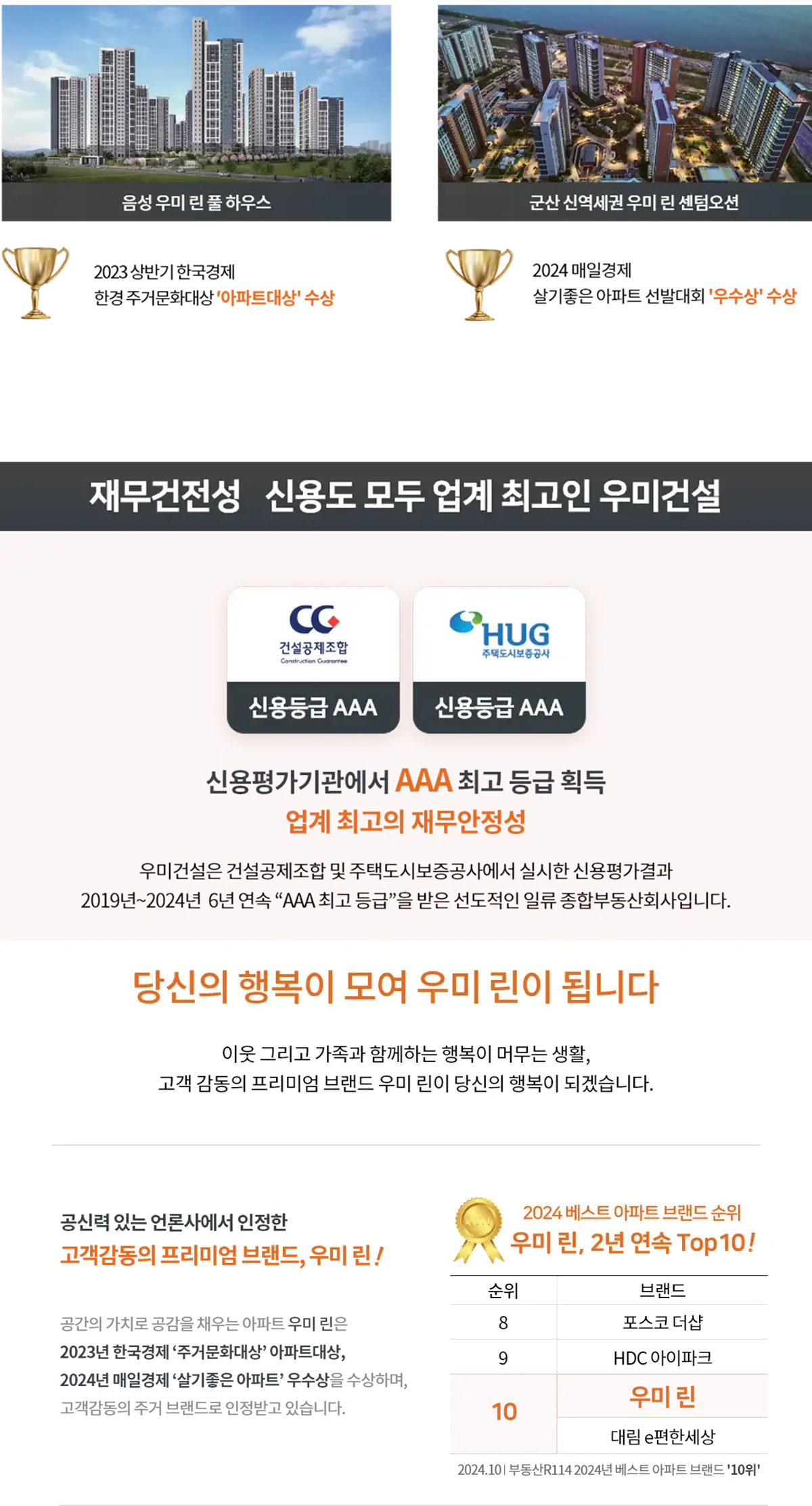 우미건설 소개